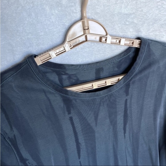 Lululemon Five Year Basic Men Sz M Tie Dye Long Sleeve Shirt Blue Soft Gym READ - Picture 4 of 12